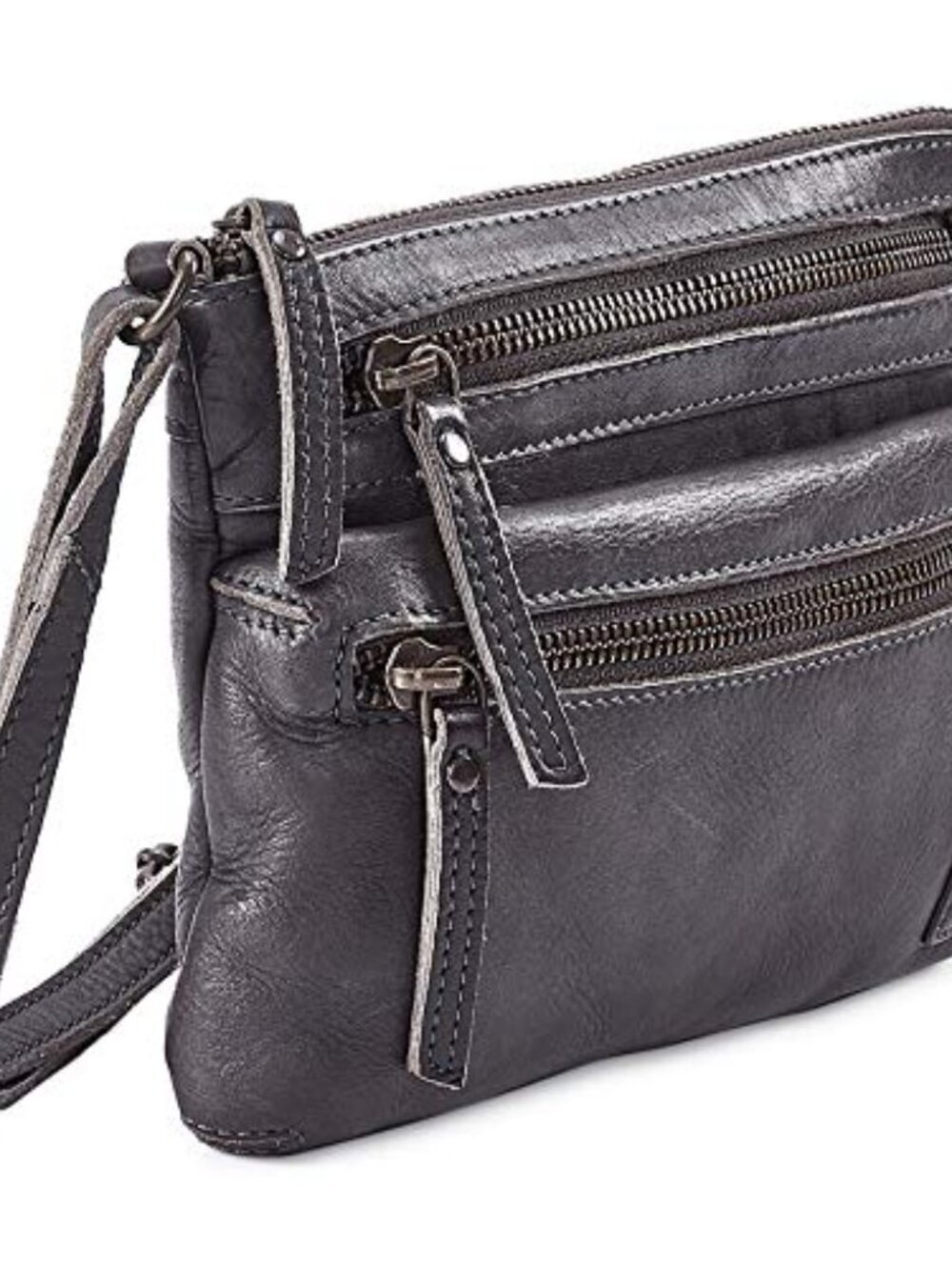 🆕 Small Triple Zip Real Leather Women's Crossbody- Premium Vintage Crossover
